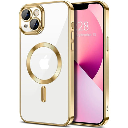 Entronix [Magnetic] Case Compatible with iPhone 14 - [Clear Back] Luxury Glossy Cover - A-1 Thread Vault