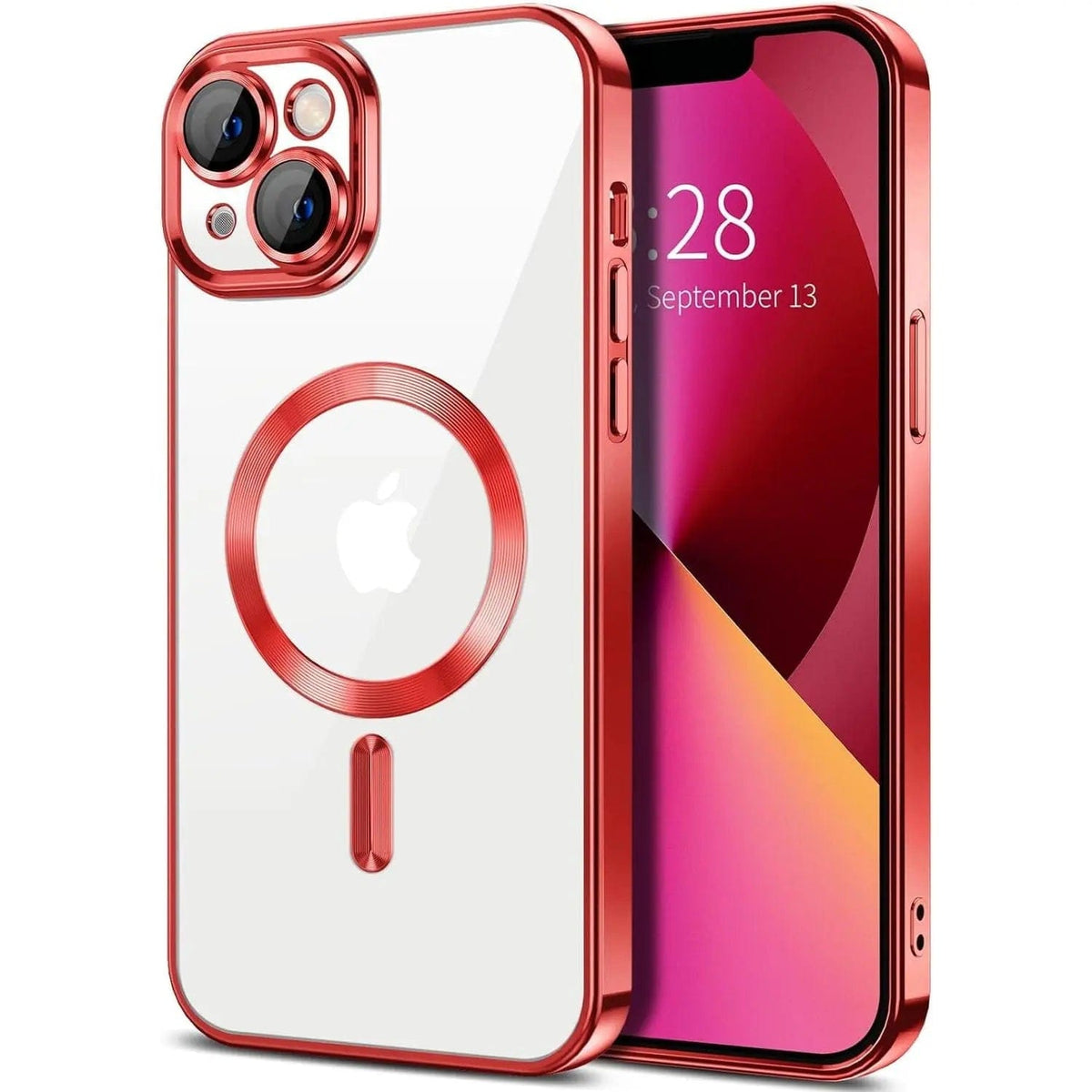 Entronix [Magnetic] Case Compatible with iPhone 14 - [Clear Back] Luxury Glossy Cover - A-1 Thread Vault