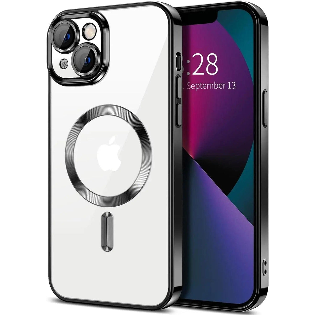 Entronix [Magnetic] Case Compatible with iPhone 14 - [Clear Back] Luxury Glossy Cover - A-1 Thread Vault