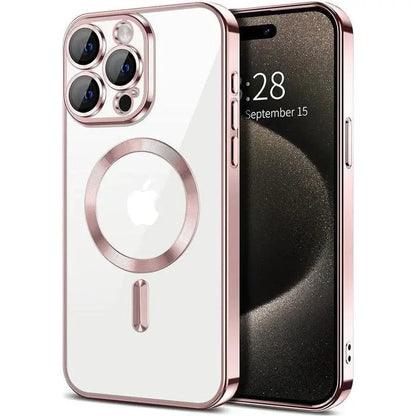 Entronix [Magnetic] Case Compatible with iPhone 14 Pro - [Clear Back] Luxury Glossy Cover - A-1 Thread Vault