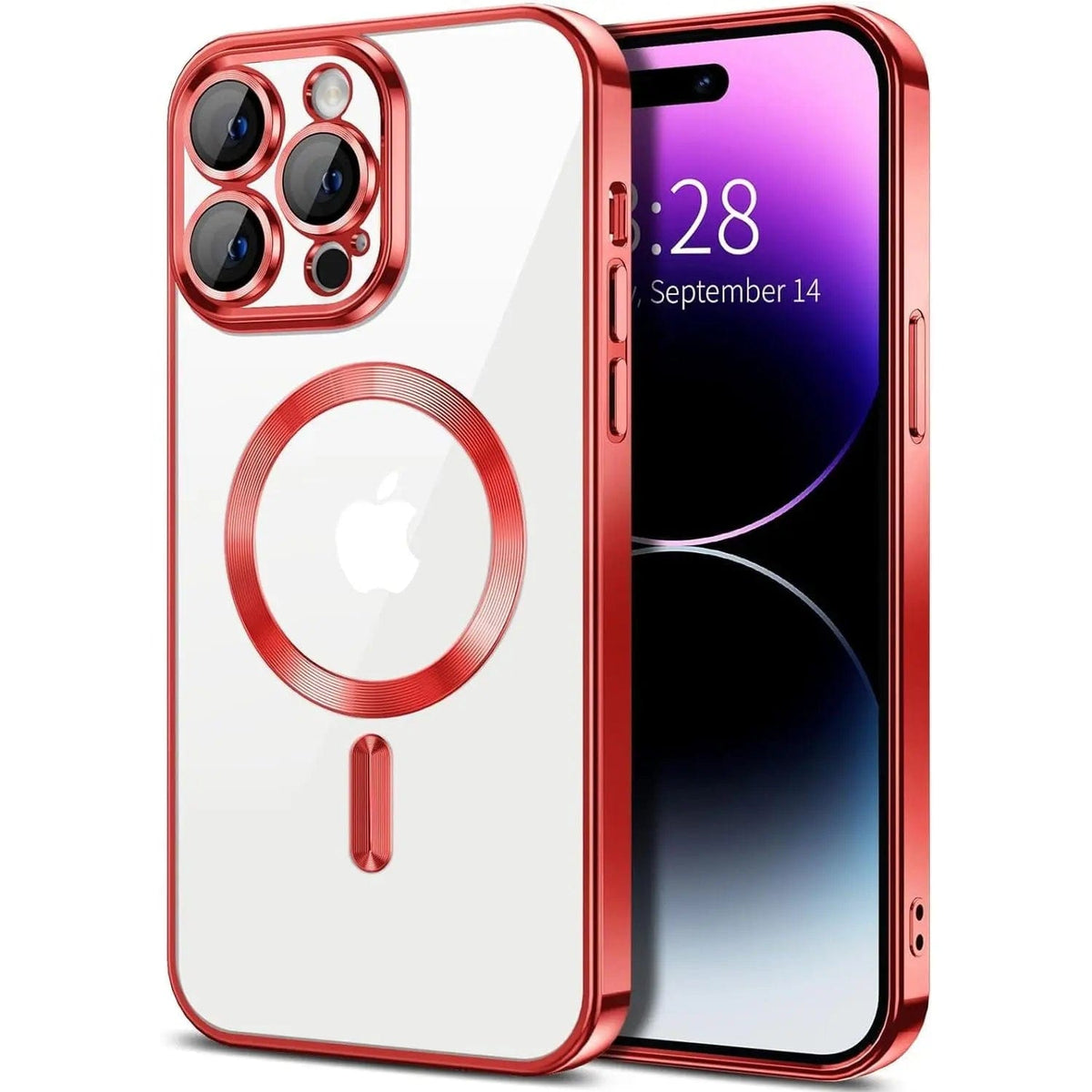 Entronix [Magnetic] Case Compatible with iPhone 14 Pro - [Clear Back] Luxury Glossy Cover - A-1 Thread Vault