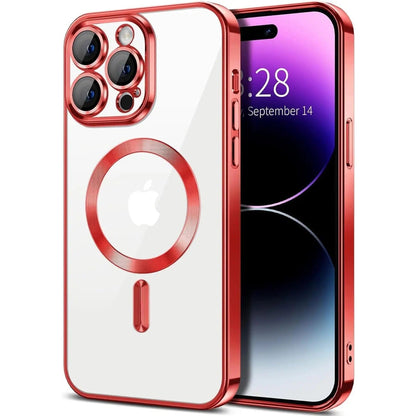 Entronix [Magnetic] Case Compatible with iPhone 14 Pro Max - [Clear Back] Luxury Glossy Cover - A-1 Thread Vault