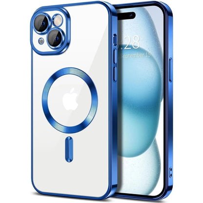 Entronix [Magnetic] Case Compatible with iPhone 15 - [Clear Back] Luxury Glossy Cover - A-1 Thread Vault