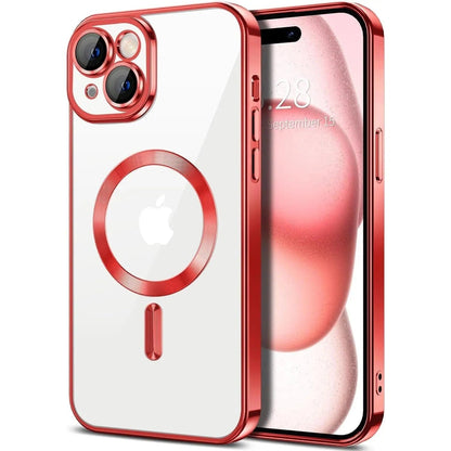 Entronix [Magnetic] Case Compatible with iPhone 15 - [Clear Back] Luxury Glossy Cover - A-1 Thread Vault