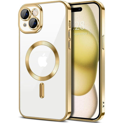 Entronix [Magnetic] Case Compatible with iPhone 15 - [Clear Back] Luxury Glossy Cover - A-1 Thread Vault