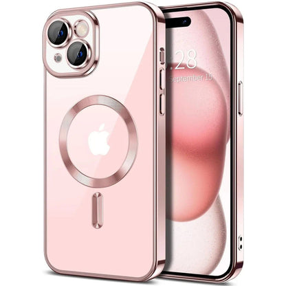 Entronix [Magnetic] Case Compatible with iPhone 15 - [Clear Back] Luxury Glossy Cover - A-1 Thread Vault