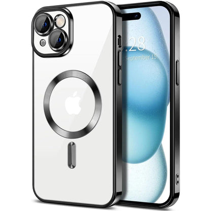 Entronix [Magnetic] Case Compatible with iPhone 15 - [Clear Back] Luxury Glossy Cover - A-1 Thread Vault