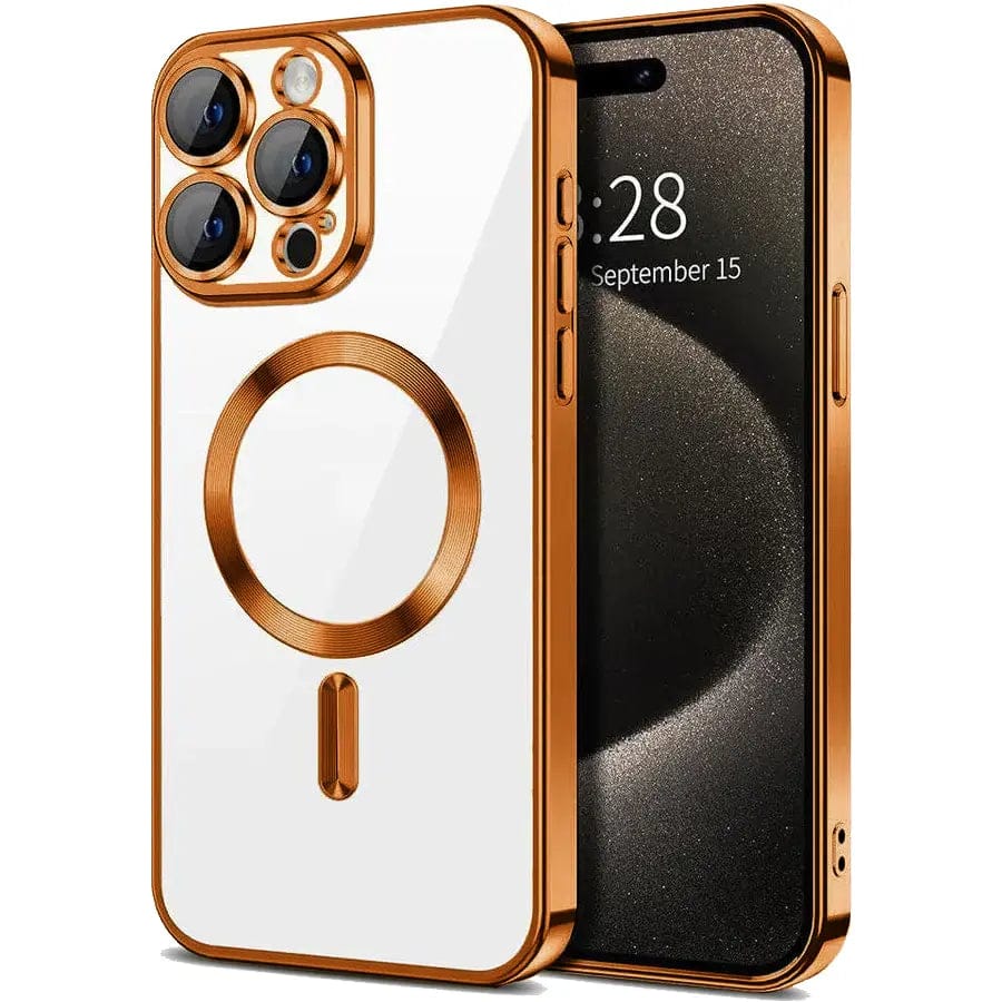 Entronix [Magnetic] Case Compatible with iPhone 15 Pro Max - [Clear Back] Luxury Glossy Cover - A-1 Thread Vault