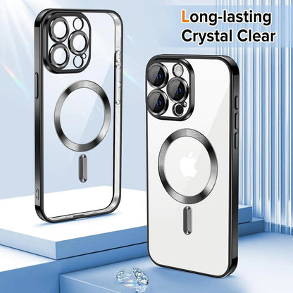 Entronix [Magnetic] Case Compatible with iPhone 15 Pro Max - [Clear Back] Luxury Glossy Cover - A-1 Thread Vault