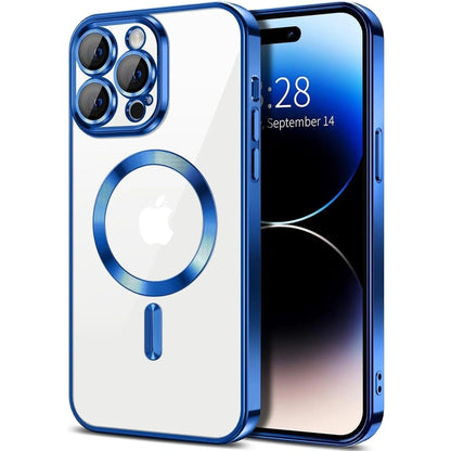 Entronix [Magnetic] Case Compatible with iPhone 15 Pro Max - [Clear Back] Luxury Glossy Cover - A-1 Thread Vault