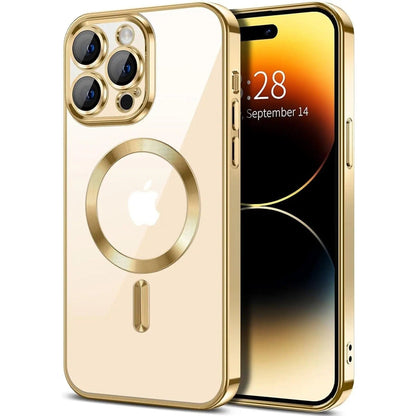 Entronix [Magnetic] Case Compatible with iPhone 15 Pro Max - [Clear Back] Luxury Glossy Cover - A-1 Thread Vault