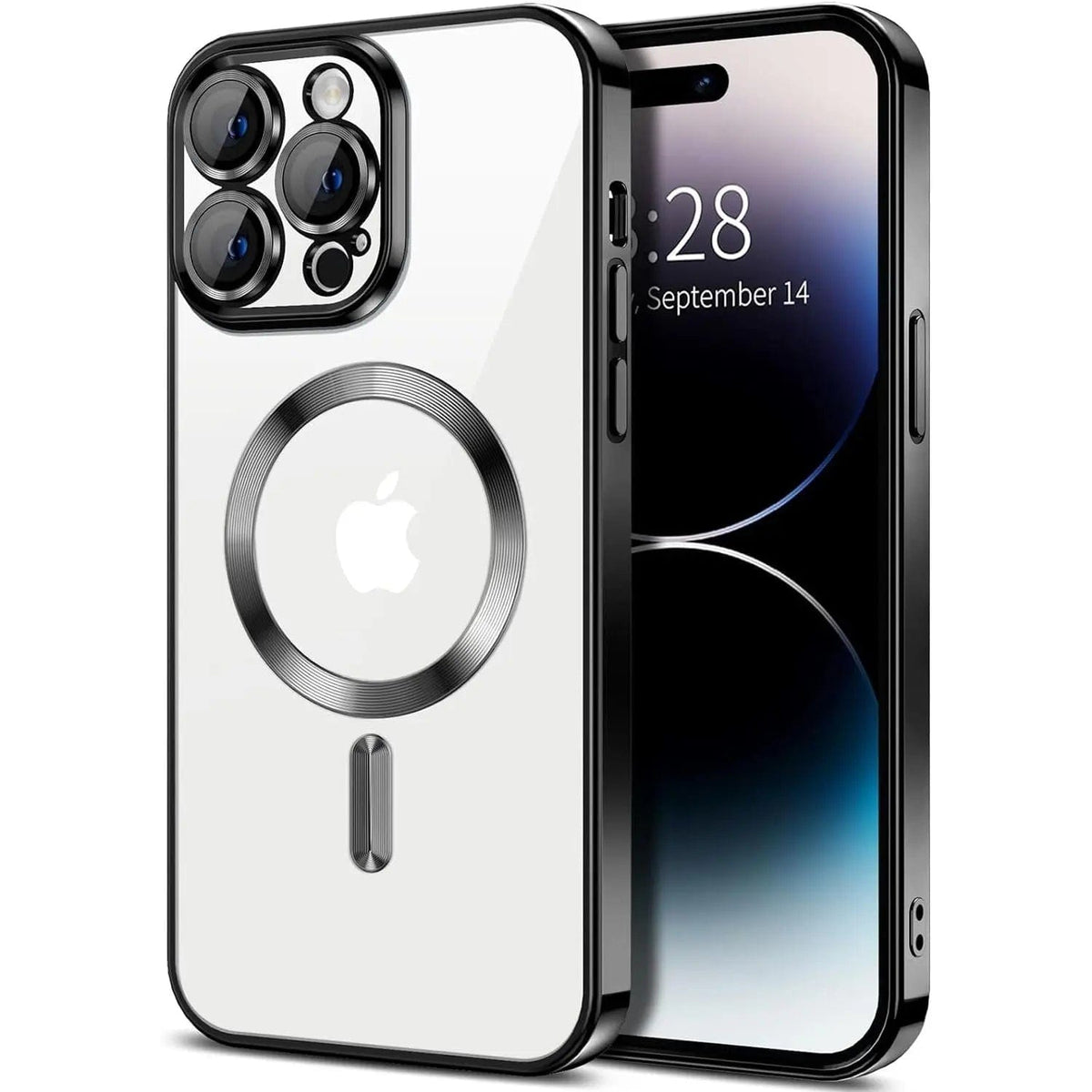 Entronix [Magnetic] Case Compatible with iPhone 15 Pro Max - [Clear Back] Luxury Glossy Cover - A-1 Thread Vault