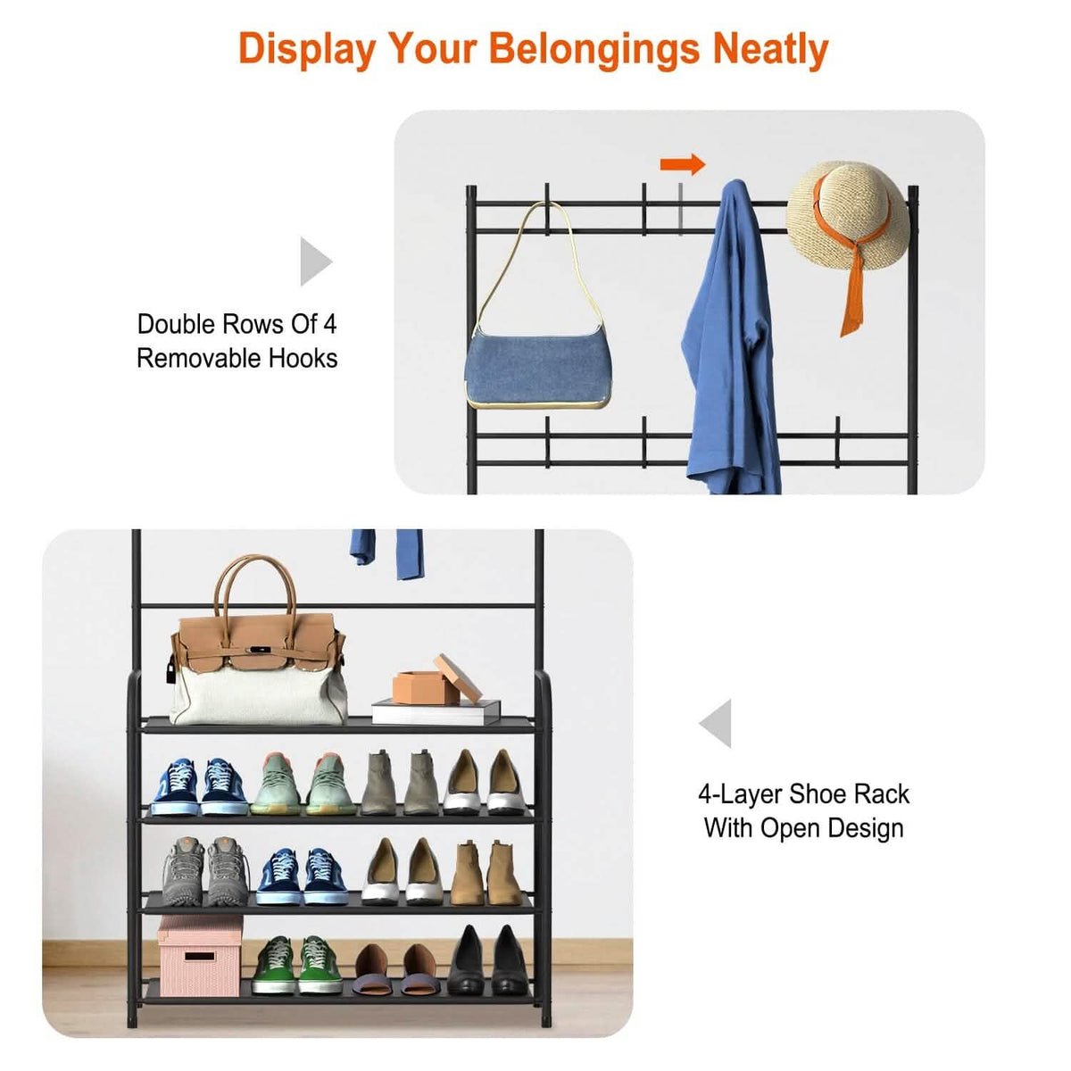 Entryway Coat Hat Rack Shoe Storage Shelf - A-1 Thread Vault