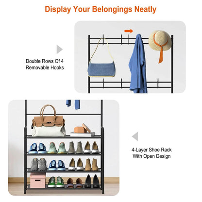 Entryway Coat Hat Rack Shoe Storage Shelf - A-1 Thread Vault