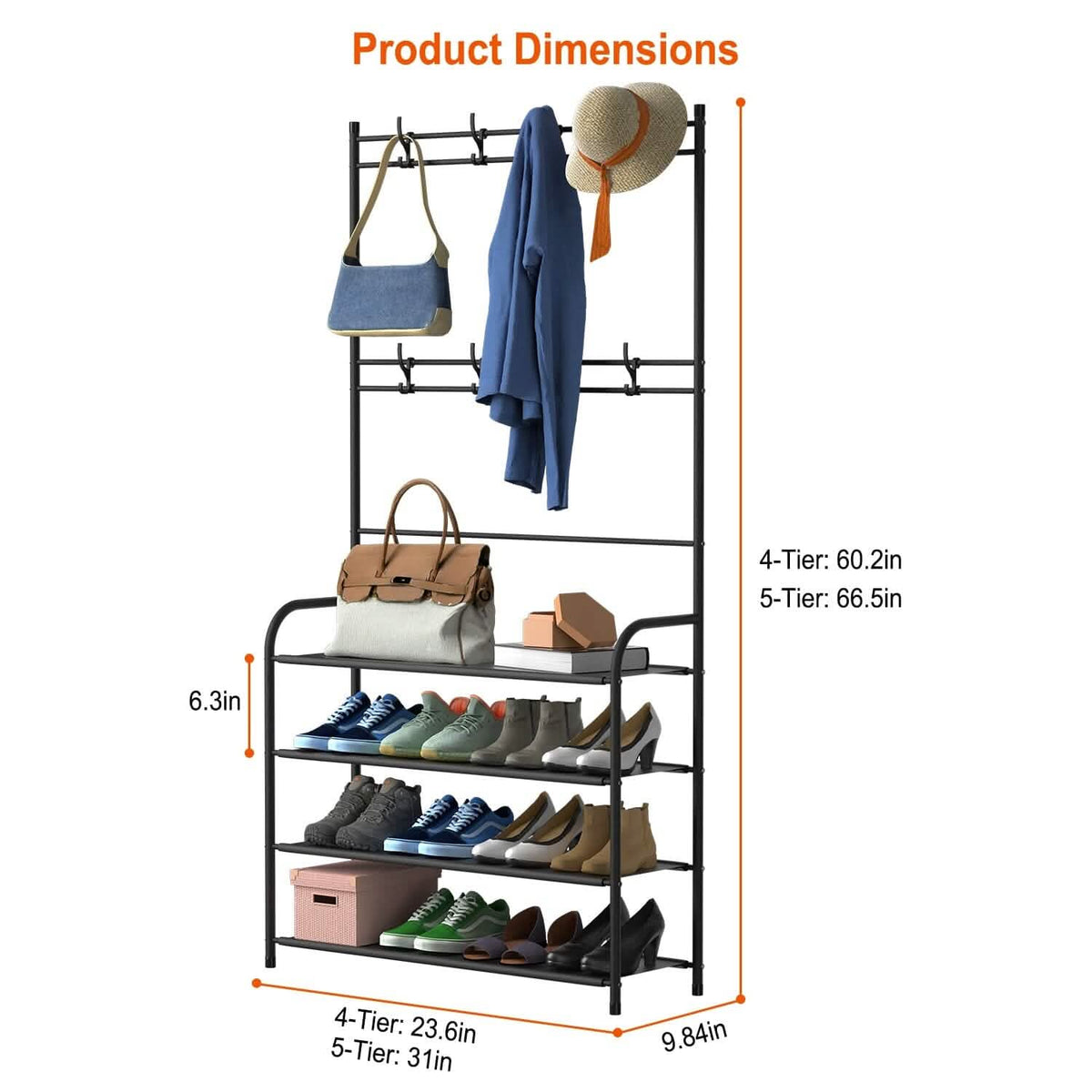 Entryway Coat Hat Rack Shoe Storage Shelf - A-1 Thread Vault