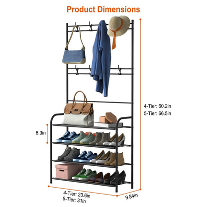 Entryway Coat Hat Rack Shoe Storage Shelf - A-1 Thread Vault