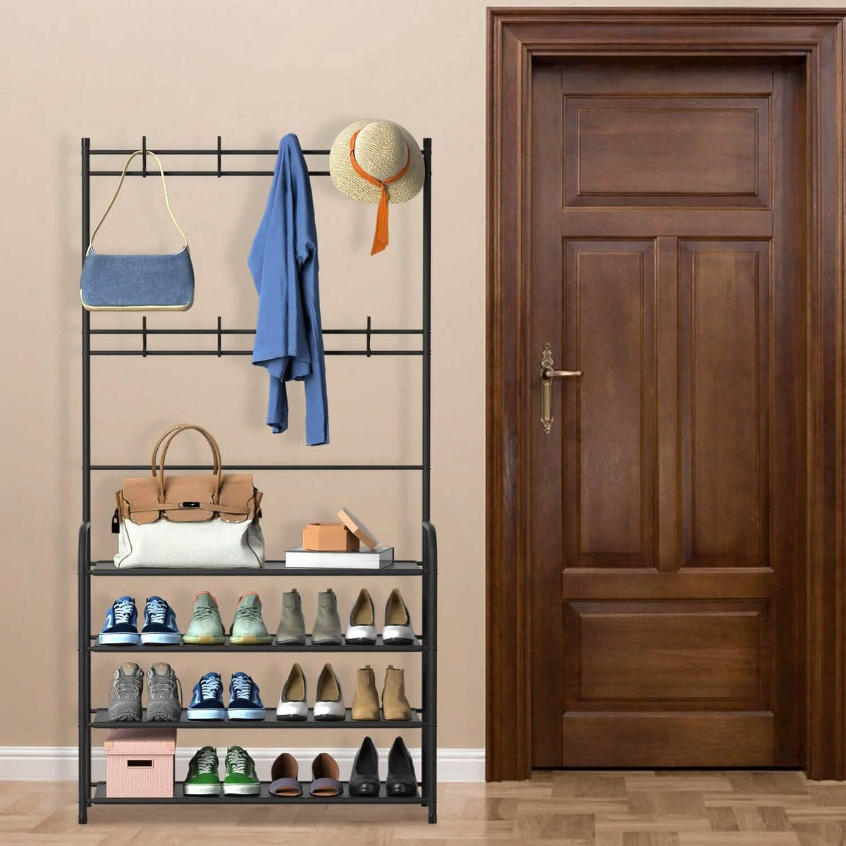Entryway Coat Hat Rack Shoe Storage Shelf - A-1 Thread Vault