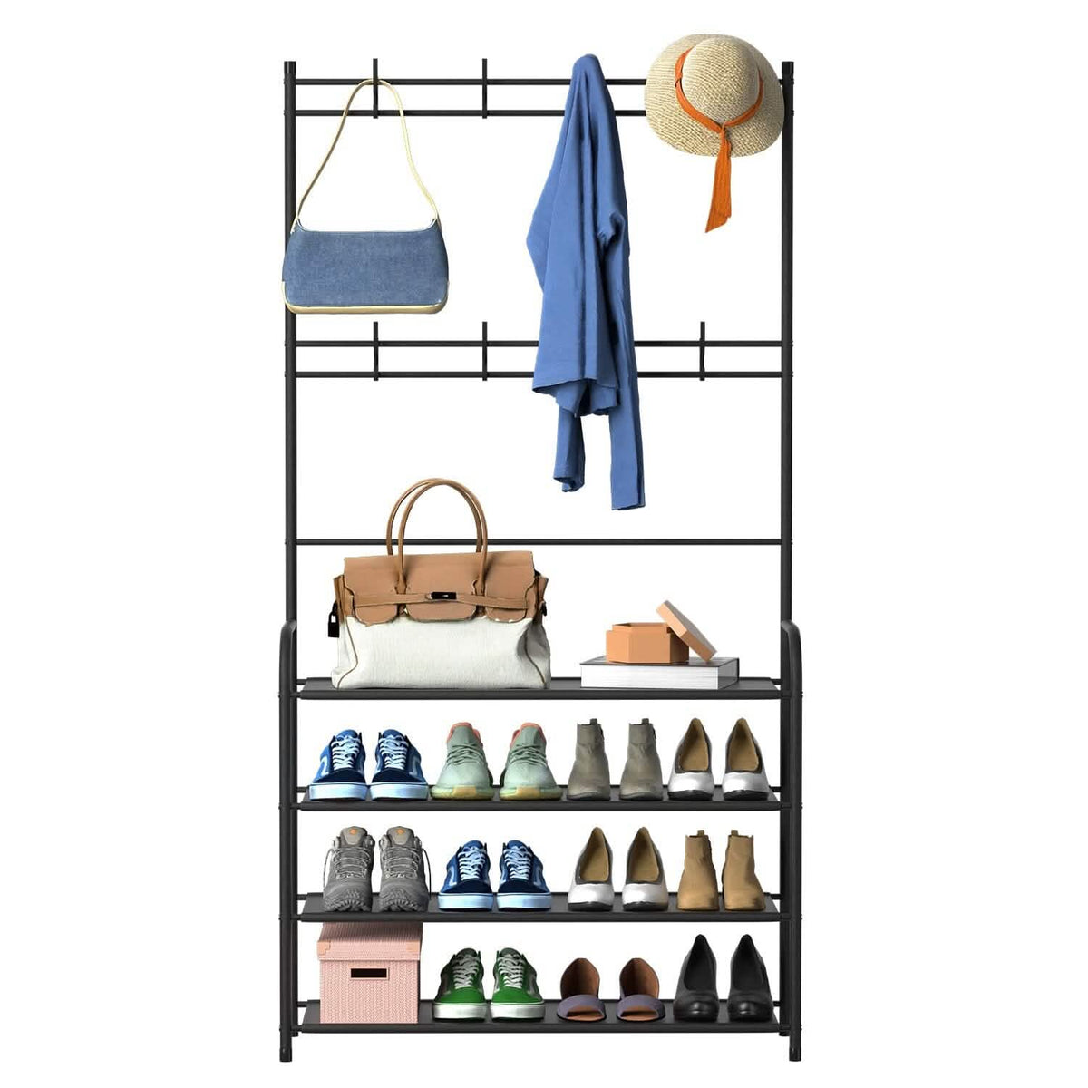 Entryway Coat Hat Rack Shoe Storage Shelf - A-1 Thread Vault