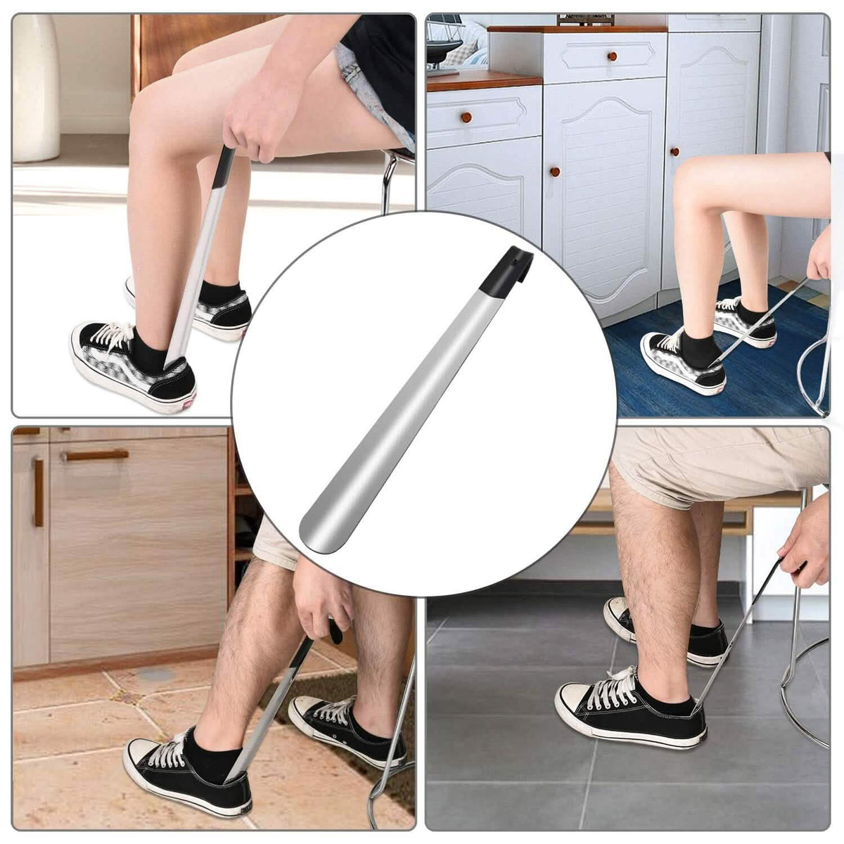 Ergonomic Stainless Steel Easy Grip Long Handle Shoe Horn - A-1 Thread Vault
