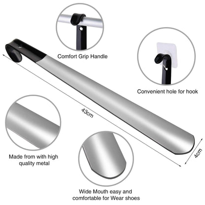 Ergonomic Stainless Steel Easy Grip Long Handle Shoe Horn - A-1 Thread Vault