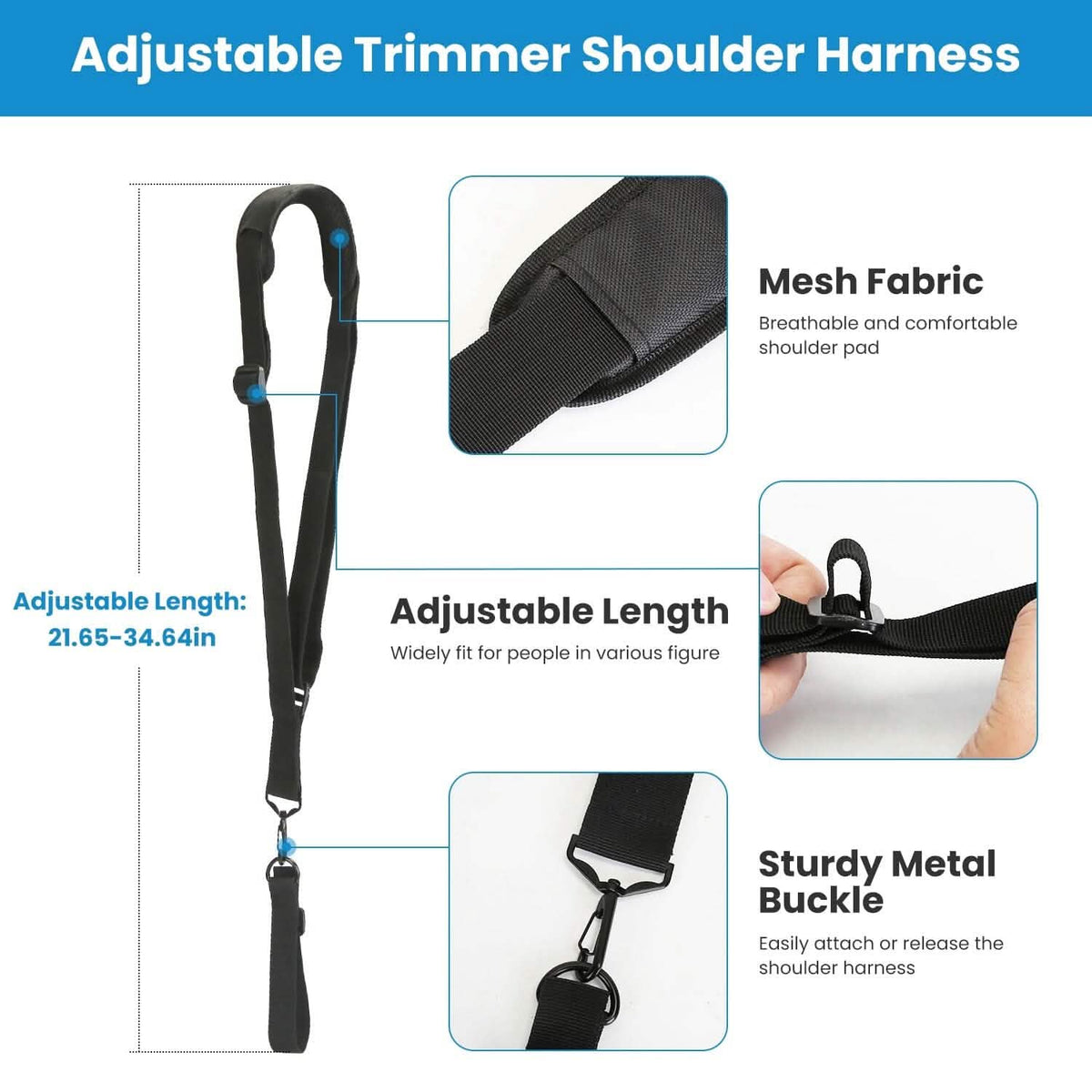 Ergonomic Trimmer Handle Grip with Shoulder Strap - A-1 Thread Vault
