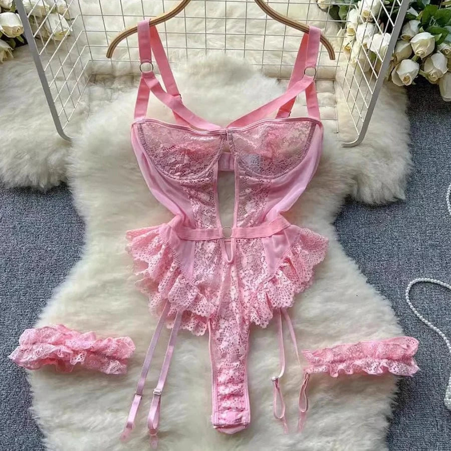 Erotic Underwear Bras Sets For Women Lace Garter Lingerie Intimates 2025 Underwire Bra And Panty Thongs Ladies Underwear Set - A-1 Thread Vault
