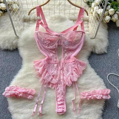 Erotic Underwear Bras Sets For Women Lace Garter Lingerie Intimates 2025 Underwire Bra And Panty Thongs Ladies Underwear Set - A-1 Thread Vault