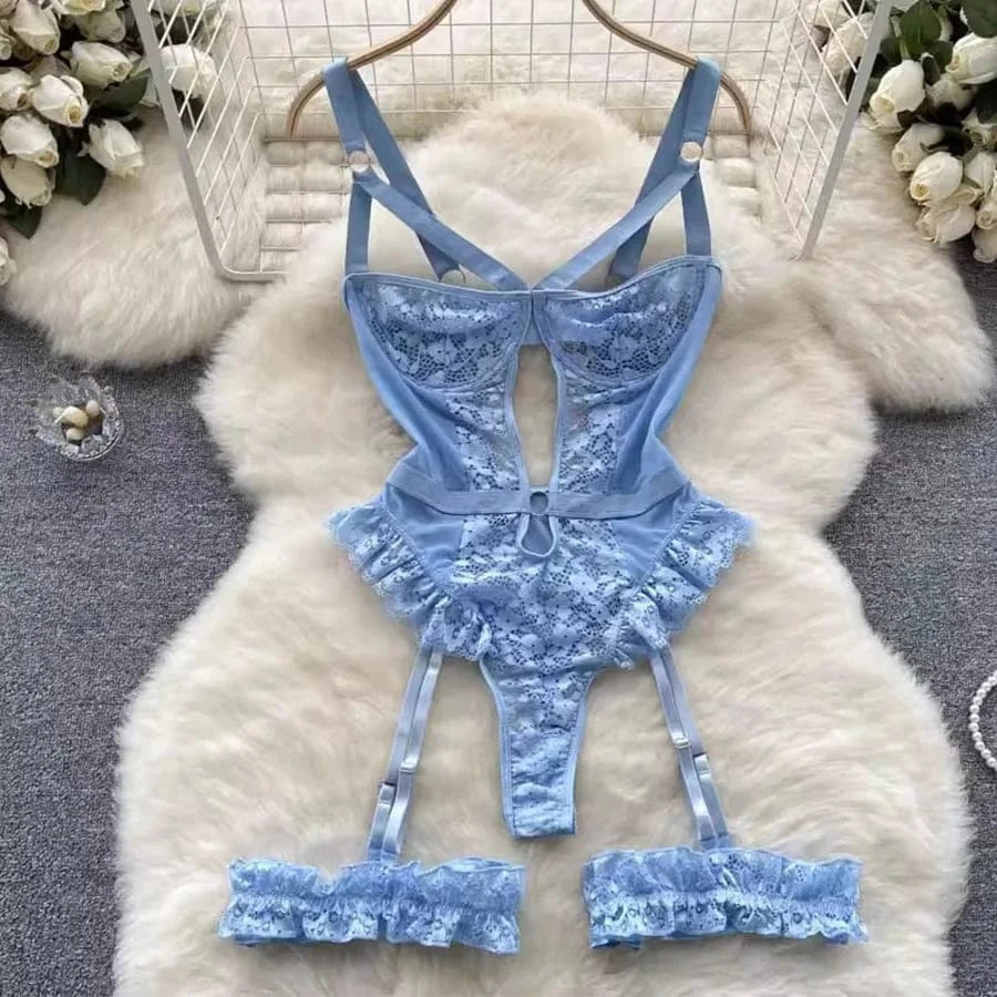 Erotic Underwear Bras Sets For Women Lace Garter Lingerie Intimates 2025 Underwire Bra And Panty Thongs Ladies Underwear Set - A-1 Thread Vault