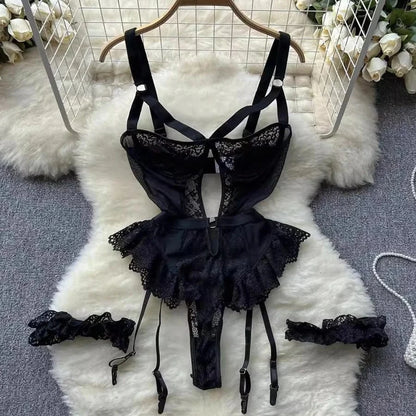 Erotic Underwear Bras Sets For Women Lace Garter Lingerie Intimates 2025 Underwire Bra And Panty Thongs Ladies Underwear Set - A-1 Thread Vault