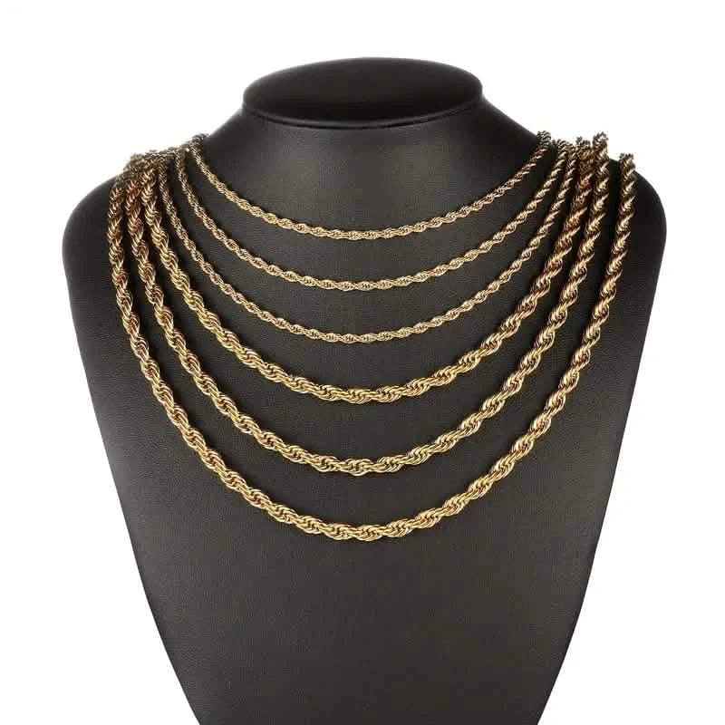 European Classic Twist Necklace Rope Chain - A-1 Thread Vault