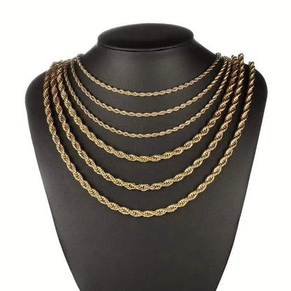 European Classic Twist Necklace Rope Chain - A-1 Thread Vault