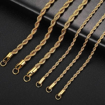 European Classic Twist Necklace Rope Chain - A-1 Thread Vault