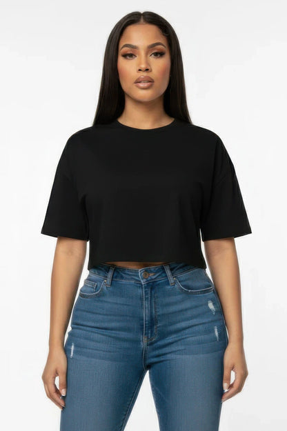 Everyday Essential Cropped Crew Neck T-Shirt - A-1 Thread Vault