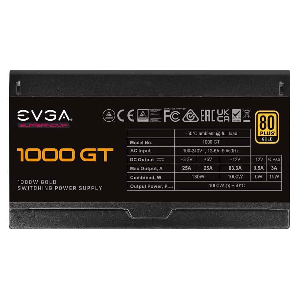EVGA Supernova 1000 GT 80 Plus Gold 1000W Power Supply (Refurbished) - A-1 Thread Vault