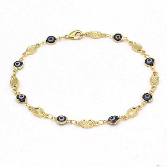 Evil Eye Anklet 10'' Blue High Polish - A-1 Thread Vault