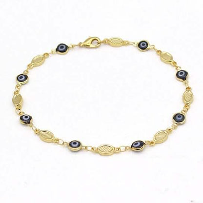 Evil Eye Anklet 10'' Blue High Polish - A-1 Thread Vault