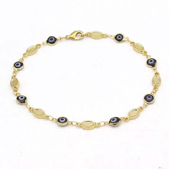 Evil Eye Anklet 10" Blue Plain Mariner High Polish - A-1 Thread Vault