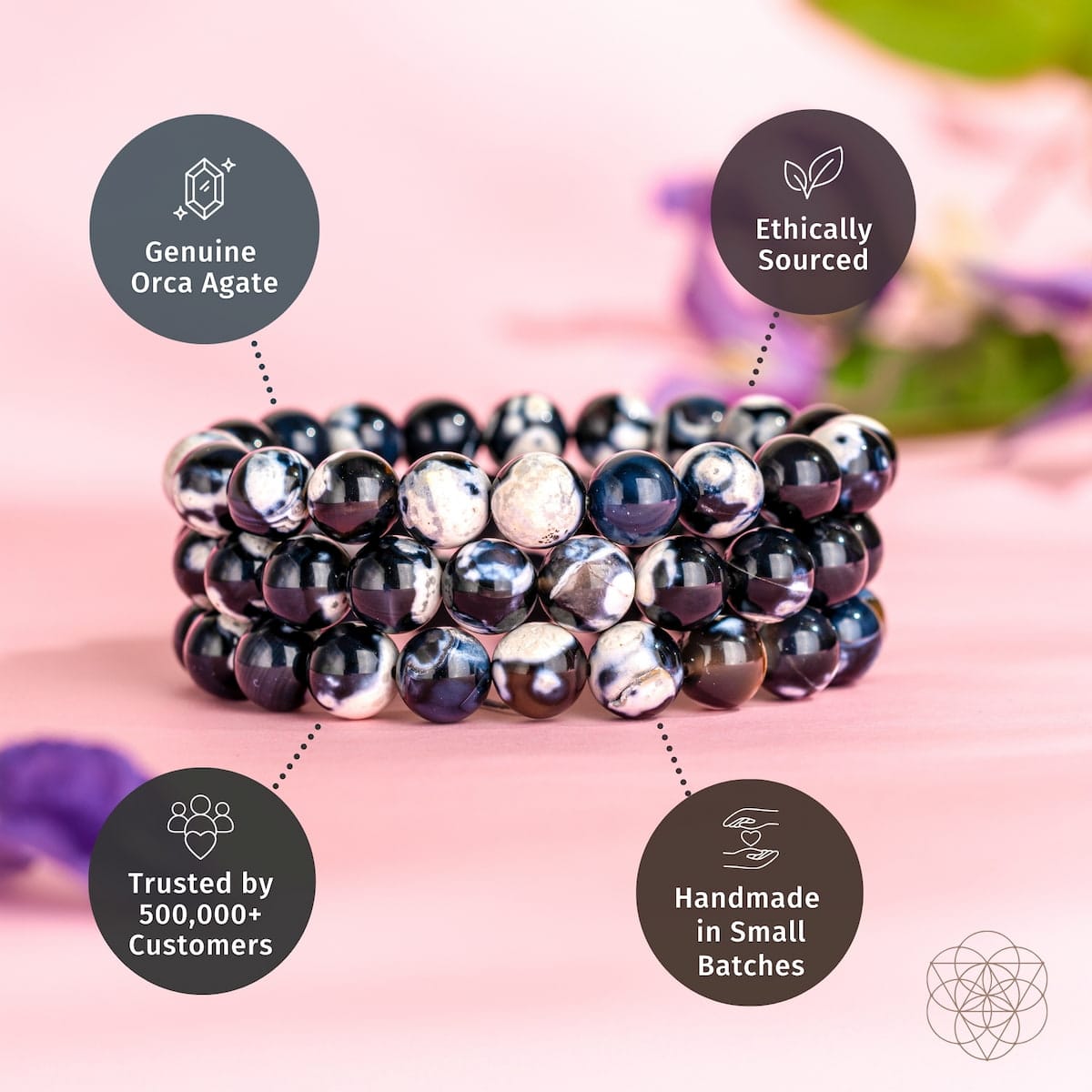 Exotic Orca Agate Bracelet of Deep Healing - A-1 Thread Vault