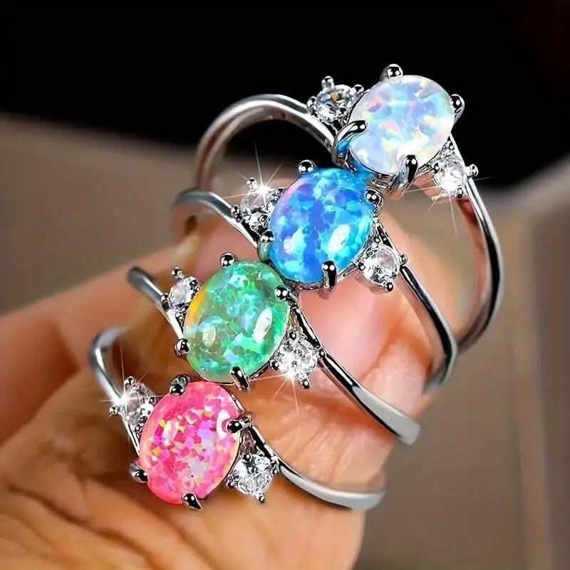 Exquisite Oval Artificial Opal Rings - A-1 Thread Vault