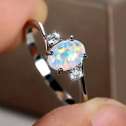 Exquisite Oval Artificial Opal Rings - A-1 Thread Vault