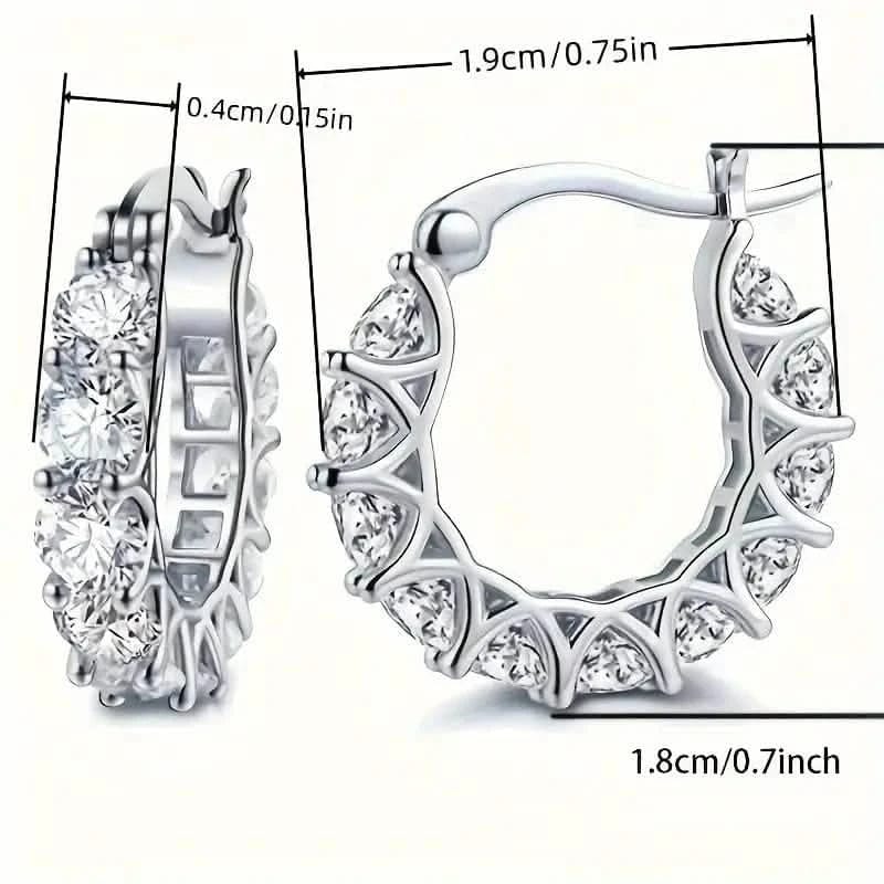 Exquisite Zirconia Hoop Earrings - A-1 Thread Vault