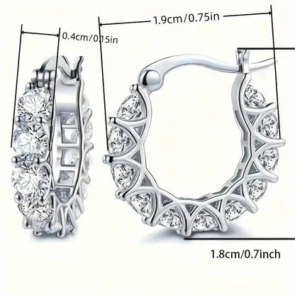 Exquisite Zirconia Hoop Earrings - A-1 Thread Vault