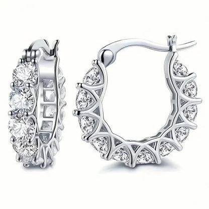 Exquisite Zirconia Hoop Earrings - A-1 Thread Vault