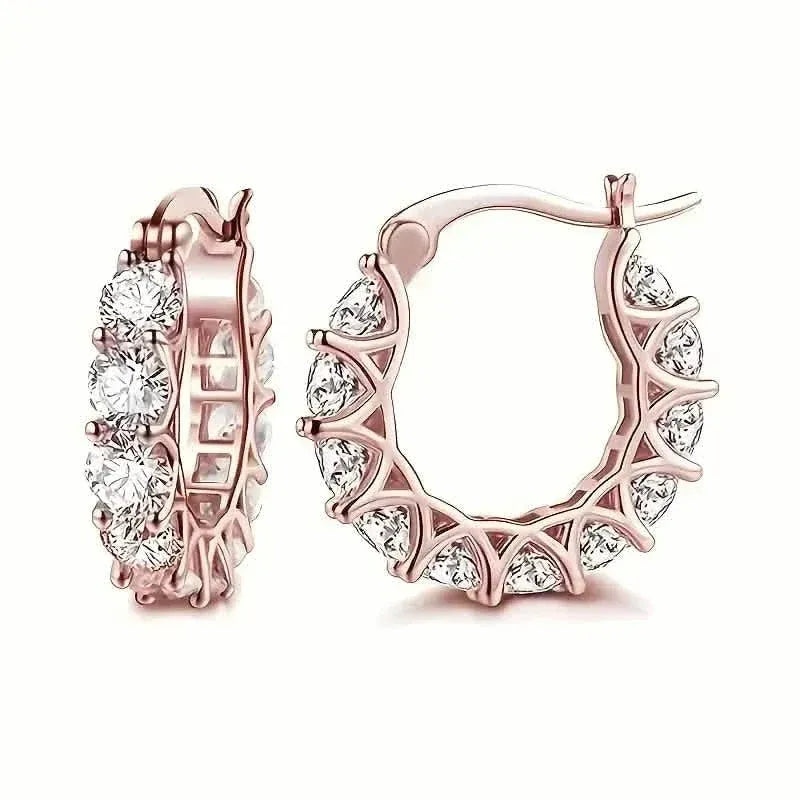 Exquisite Zirconia Hoop Earrings - A-1 Thread Vault