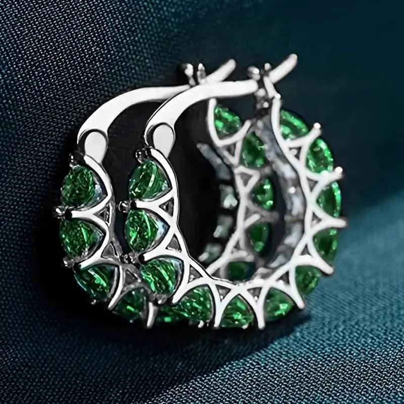 Exquisite Zirconia Hoop Earrings - A-1 Thread Vault