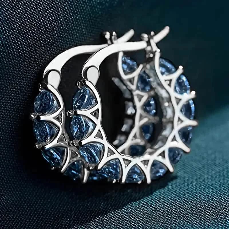 Exquisite Zirconia Hoop Earrings - A-1 Thread Vault