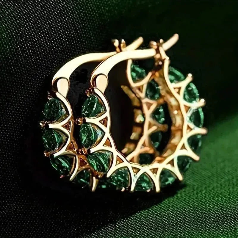 Exquisite Zirconia Hoop Earrings - A-1 Thread Vault