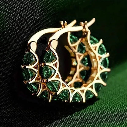 Exquisite Zirconia Hoop Earrings - A-1 Thread Vault