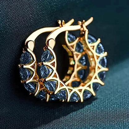 Exquisite Zirconia Hoop Earrings - A-1 Thread Vault