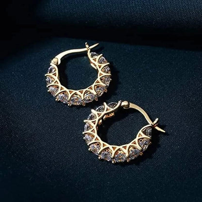 Exquisite Zirconia Hoop Earrings - A-1 Thread Vault